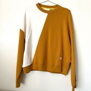 Tory Burch Tory Sport color block sweatshirt (deep mustard & cream)